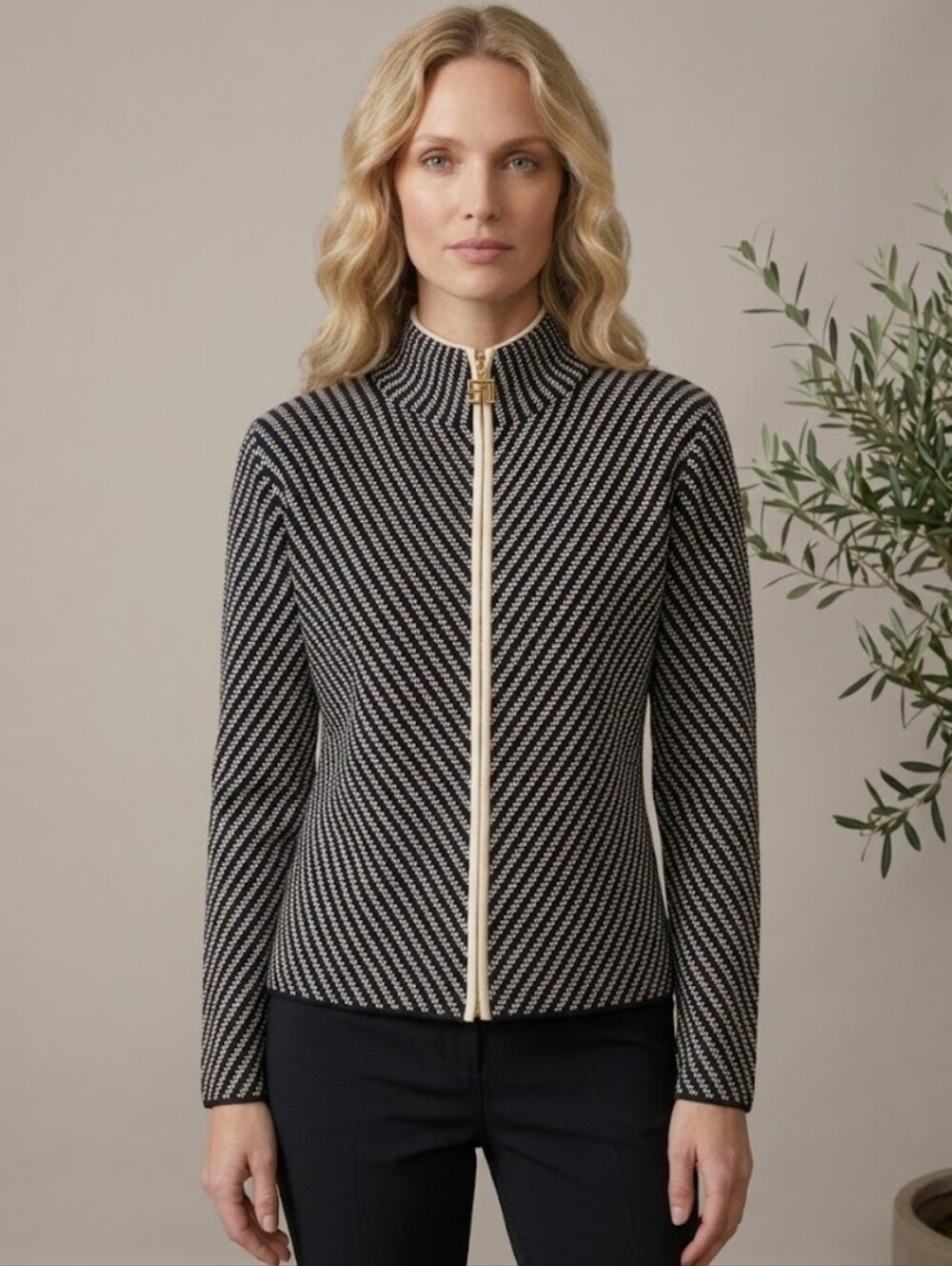 St John Vintage Zip Front Cardigan
